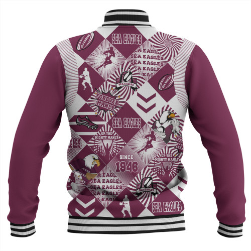 Manly Warringah Sea Eagles Baseball Jacket - Argyle Patterns Style Tough Fan Rugby For Life Manly Warringah Sea Eagles Baseball Jacket - Argyle Patterns Style Tough Fan Rugby For Life