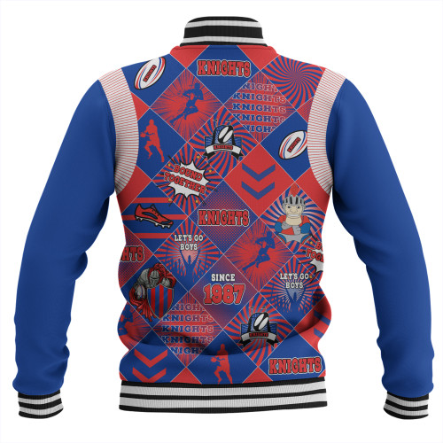Newcastle Knights Sport Baseball Jacket - Argyle Patterns Style Tough Fan Rugby For Life Newcastle Knights Sport Baseball Jacket - Argyle Patterns Style Tough Fan Rugby For Life