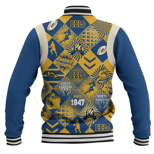 Parramatta Eels Sport Baseball Jacket - Argyle Patterns Style Tough Fan Rugby For Life