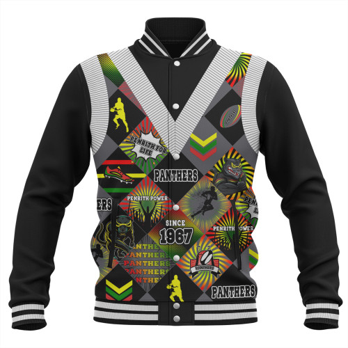 Penrith Panthers Baseball Jacket - Argyle Patterns Style Tough Fan Rugby For Life