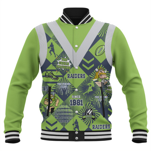 Canberra Raiders Baseball Jacket - Argyle Patterns Style Tough Fan Rugby For Life