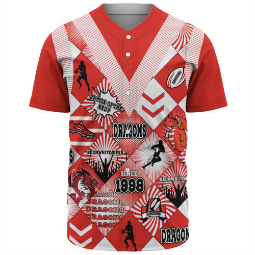 St. George Illawarra Dragons Baseball Shirt - Argyle Patterns Style Tough Fan For Life