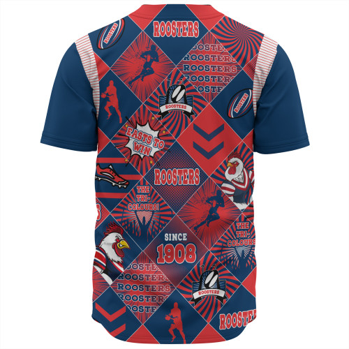Sydney Roosters Baseball Shirt - Argyle Patterns Style Tough Fan Rugby For Life Sydney Roosters Baseball Shirt - Argyle Patterns Style Tough Fan Rugby For Life
