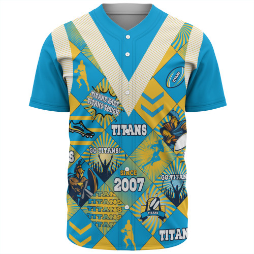 Gold Coast Titans Sport Baseball Shirt - Argyle Patterns Style Tough Fan Rugby For Life