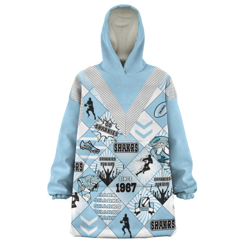 Cronulla-Sutherland Sharks Snug Hoodie - Argyle Patterns Style Tough Fan Rugby For Life