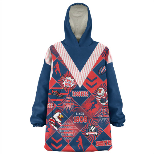 Sydney Roosters Snug Hoodie - Argyle Patterns Style Tough Fan Rugby For Life