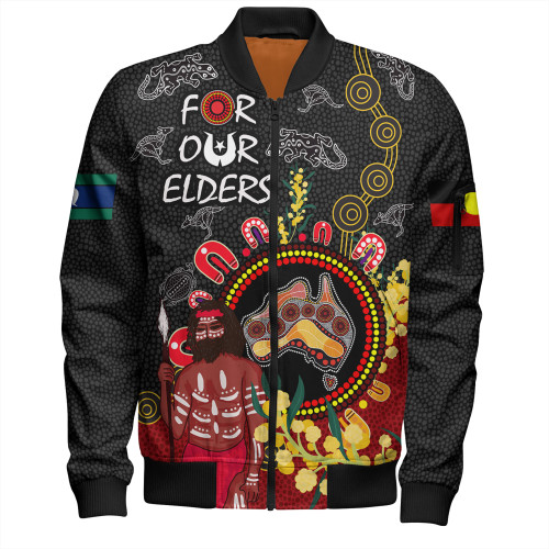 Australia Naidoc Week Bomber Jacket - Australia Map With Golden Wattle NAIDOC Week 2023