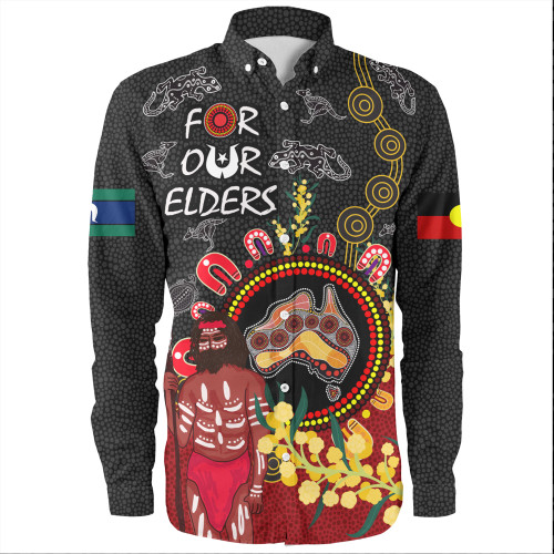 Australia Naidoc Week Long Sleeve Shirt - Australia Map With Golden Wattle NAIDOC Week 2023