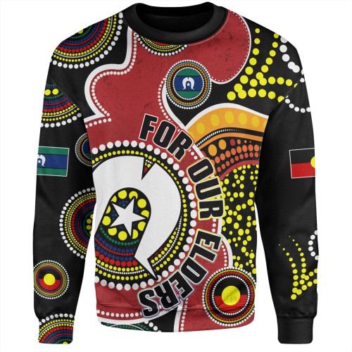 Australia Naidoc Week Sweatshirt - Australia NAIDOC Week 2023 For Our Elders Aborigines And Islanders Flag Inspired