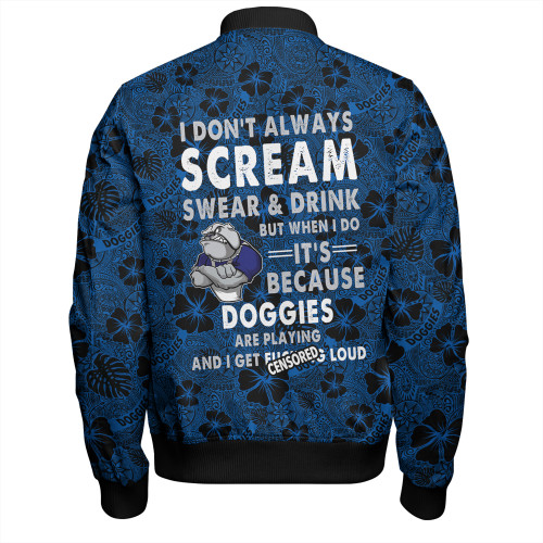 Canterbury-Bankstown Bulldogs Bomber Jacket - Scream With Tropical Patterns Canterbury-Bankstown Bulldogs Bomber Jacket - Scream With Tropical Patterns