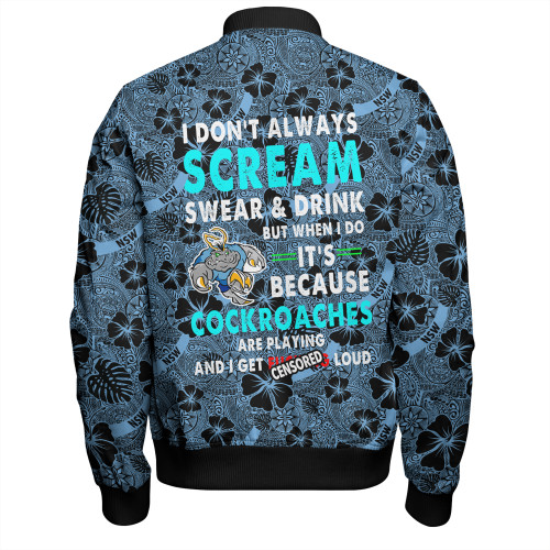 Cockroach Sport Bomber Jacket - Scream With Tropical Patterns