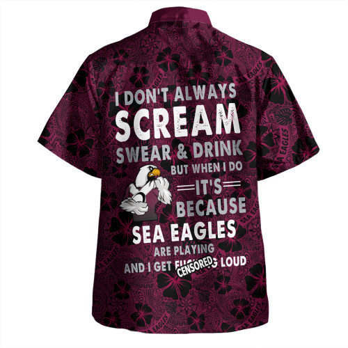 Manly Warringah Sea Eagles Hawaiian Shirt - Scream With Tropical Patterns Manly Warringah Sea Eagles Hawaiian Shirt - Scream With Tropical Patterns