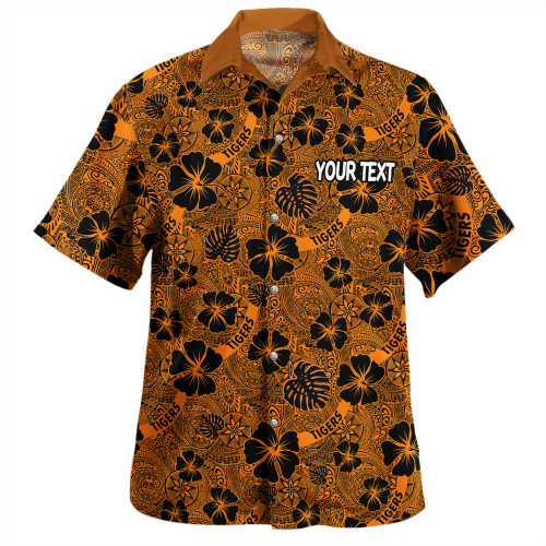 Wests Tigers Hawaiian Shirt - Scream With Tropical Patterns Wests Tigers Hawaiian Shirt - Scream With Tropical Patterns