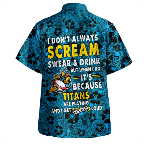 Gold Coast Titans Sport Hawaiian Shirt - Scream With Tropical Patterns Gold Coast Titans Sport Hawaiian Shirt - Scream With Tropical Patterns