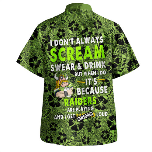 Canberra Raiders Hawaiian Shirt - Scream With Tropical Patterns Canberra Raiders Hawaiian Shirt - Scream With Tropical Patterns