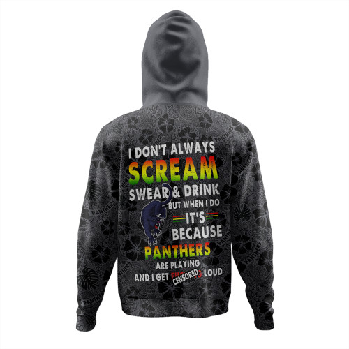 Penrith Panthers Hoodie - Scream With Tropical Patterns Penrith Panthers Hoodie - Scream With Tropical Patterns