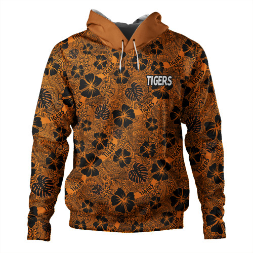 Wests Tigers Hoodie - Scream With Tropical Patterns