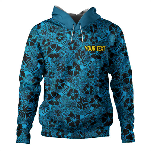 Gold Coast Titans Sport Hoodie - Scream With Tropical Patterns Gold Coast Titans Sport Hoodie - Scream With Tropical Patterns