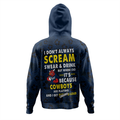 North Queensland Cowboys Hoodie - Scream With Tropical Patterns North Queensland Cowboys Hoodie - Scream With Tropical Patterns