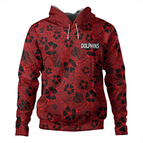 Redcliffe Dolphins Hoodie - Scream With Tropical Patterns