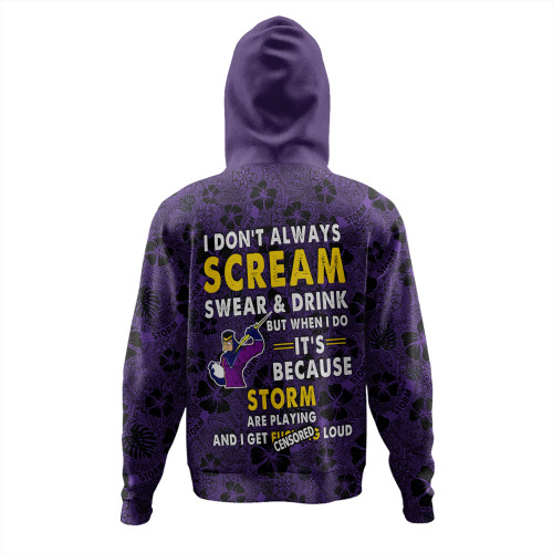 Melbourne Storm Hoodie - Scream With Tropical Patterns Melbourne Storm Hoodie - Scream With Tropical Patterns