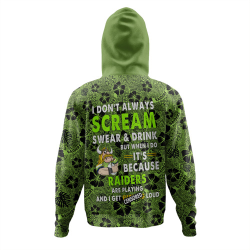 Canberra Raiders Hoodie - Scream With Tropical Patterns Canberra Raiders Hoodie - Scream With Tropical Patterns