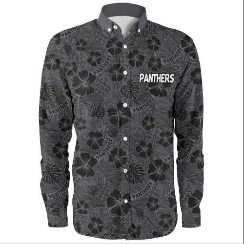 Penrith Panthers Long Sleeve Shirt - Scream With Tropical Patterns