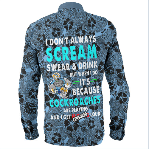Cockroach Sport Long Sleeve Shirt - Scream With Tropical Patterns