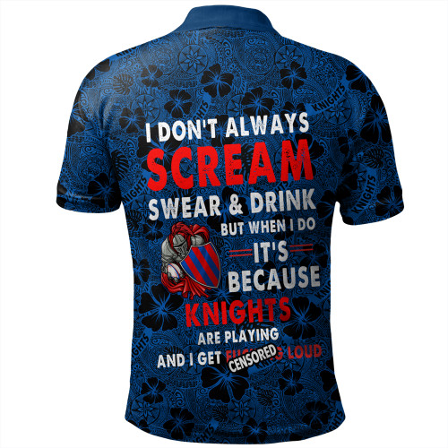 Newcastle Knights Sport Polo Shirt - Scream With Tropical Patterns Newcastle Knights Sport Polo Shirt - Scream With Tropical Patterns