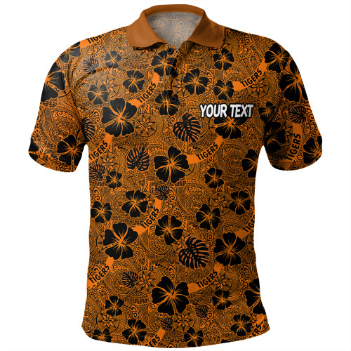 Wests Tigers Polo Shirt - Scream With Tropical Patterns Wests Tigers Polo Shirt - Scream With Tropical Patterns
