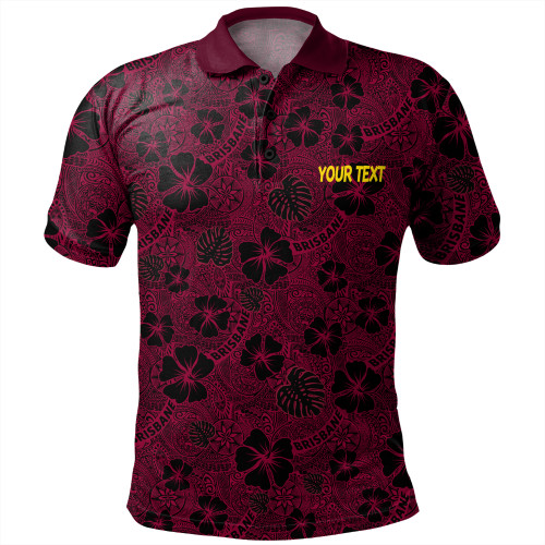 Brisbane Broncos Polo Shirt - Scream With Tropical Patterns Brisbane Broncos Polo Shirt - Scream With Tropical Patterns