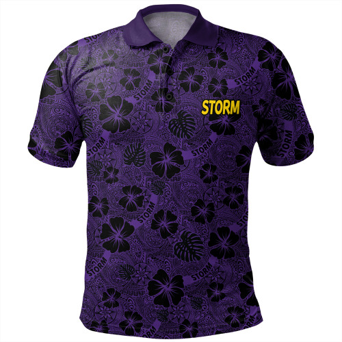 Melbourne Storm Polo Shirt - Scream With Tropical Patterns