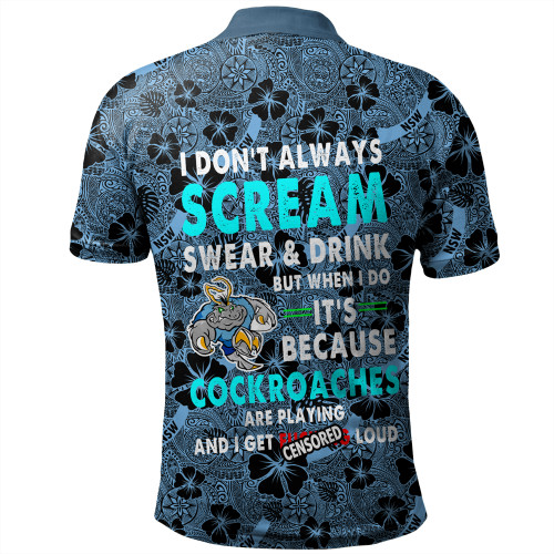 Cockroach Sport Polo Shirt - Scream With Tropical Patterns