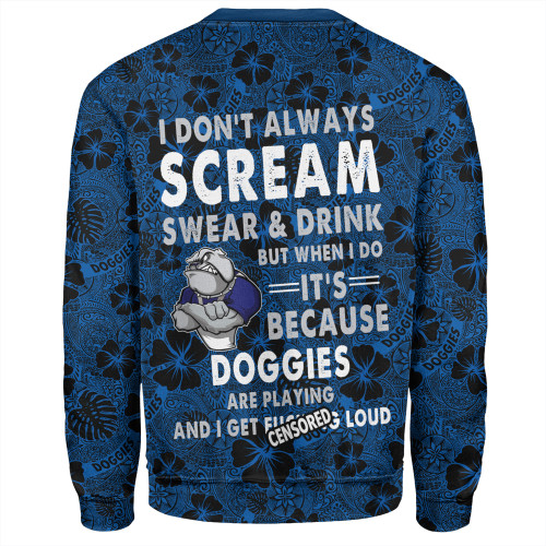 Canterbury-Bankstown Bulldogs Sweatshirt - Scream With Tropical Patterns Canterbury-Bankstown Bulldogs Sweatshirt - Scream With Tropical Patterns