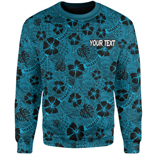 Cronulla-Sutherland Sharks Sweatshirt - Scream With Tropical Patterns Cronulla-Sutherland Sharks Sweatshirt - Scream With Tropical Patterns
