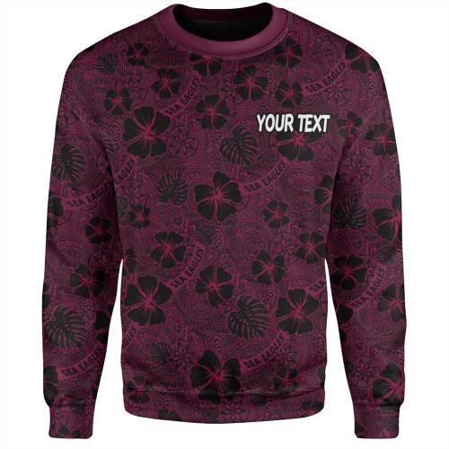 Manly Warringah Sea Eagles Sweatshirt - Scream With Tropical Patterns Manly Warringah Sea Eagles Sweatshirt - Scream With Tropical Patterns
