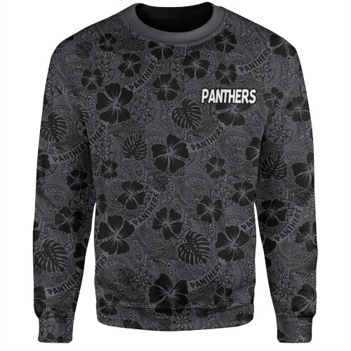 Penrith Panthers Sweatshirt - Scream With Tropical Patterns