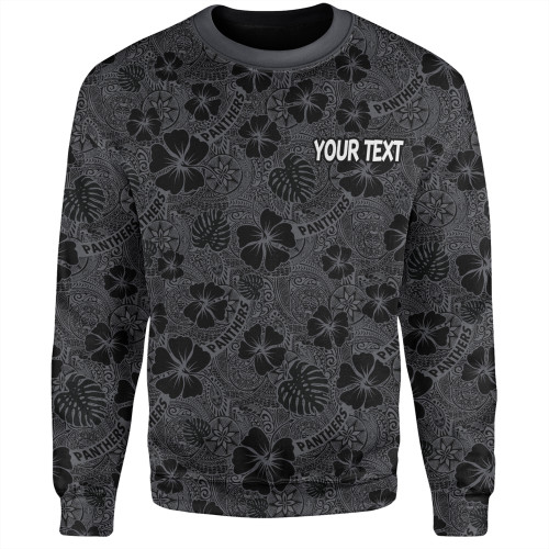 Penrith Panthers Sweatshirt - Scream With Tropical Patterns Penrith Panthers Sweatshirt - Scream With Tropical Patterns