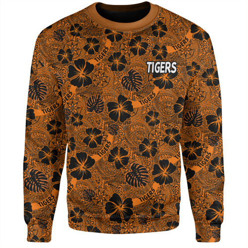 Wests Tigers Sweatshirt - Scream With Tropical Patterns