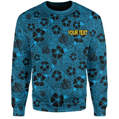 Gold Coast Titans Sport Sweatshirt - Scream With Tropical Patterns Gold Coast Titans Sport Sweatshirt - Scream With Tropical Patterns