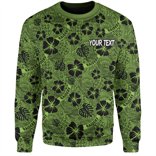 Canberra Raiders Sweatshirt - Scream With Tropical Patterns Canberra Raiders Sweatshirt - Scream With Tropical Patterns