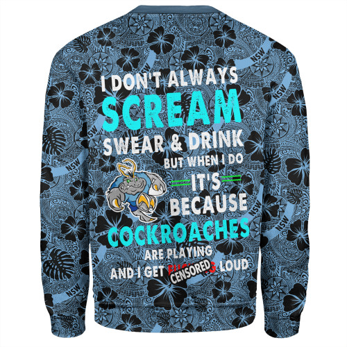 Cockroach Sport Sweatshirt - Scream With Tropical Patterns