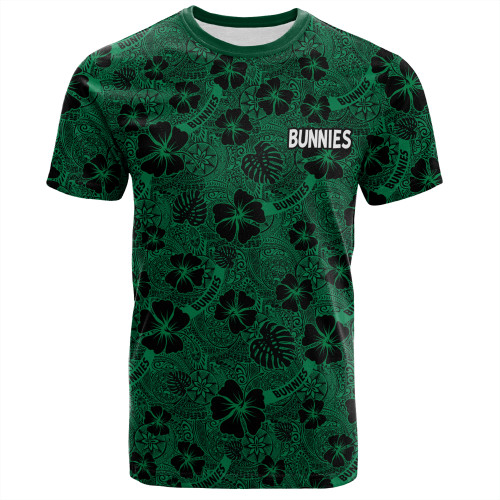 South Sydney Rabbitohs T-Shirt - Scream With Tropical Patterns