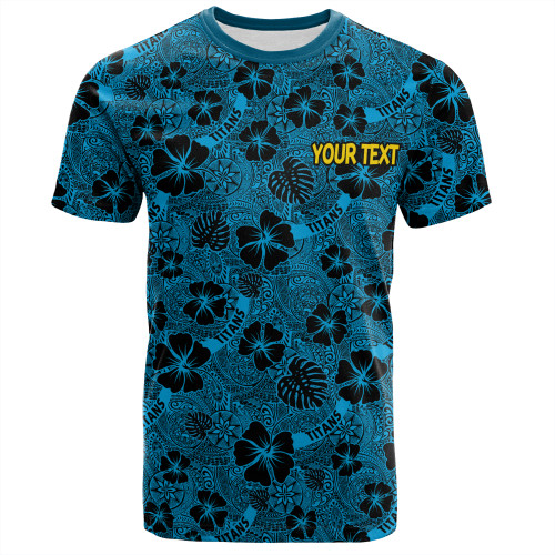 Gold Coast Titans Sport T-Shirt - Scream With Tropical Patterns Gold Coast Titans Sport T-Shirt - Scream With Tropical Patterns