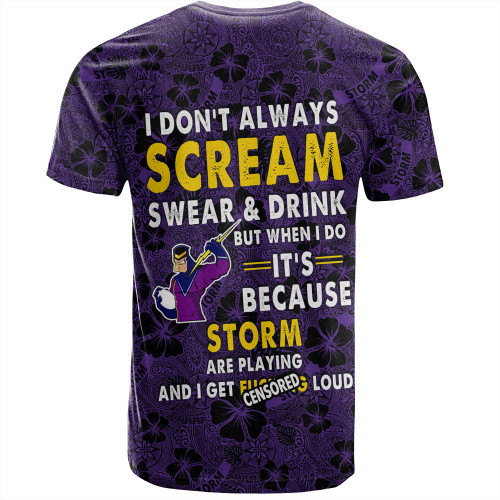 Melbourne Storm T-Shirt - Scream With Tropical Patterns Melbourne Storm T-Shirt - Scream With Tropical Patterns