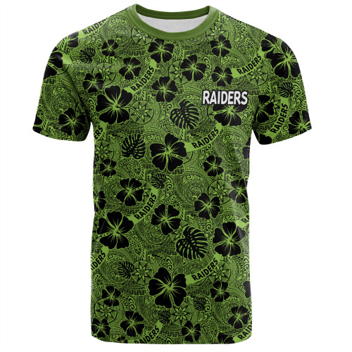 Canberra Raiders T-Shirt - Scream With Tropical Patterns