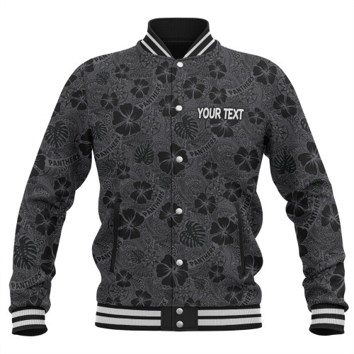 Penrith Panthers Baseball Jacket - Scream With Tropical Patterns Penrith Panthers Baseball Jacket - Scream With Tropical Patterns