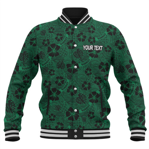 South Sydney Rabbitohs Baseball Jacket - Scream With Tropical Patterns South Sydney Rabbitohs Baseball Jacket - Scream With Tropical Patterns