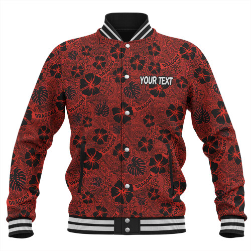 St. George Illawarra Dragons Baseball Jacket - Scream With Tropical Patterns St. George Illawarra Dragons Baseball Jacket - Scream With Tropical Patterns