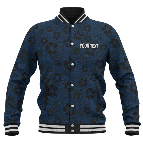 Sydney Roosters Baseball Jacket - Scream With Tropical Patterns Sydney Roosters Baseball Jacket - Scream With Tropical Patterns